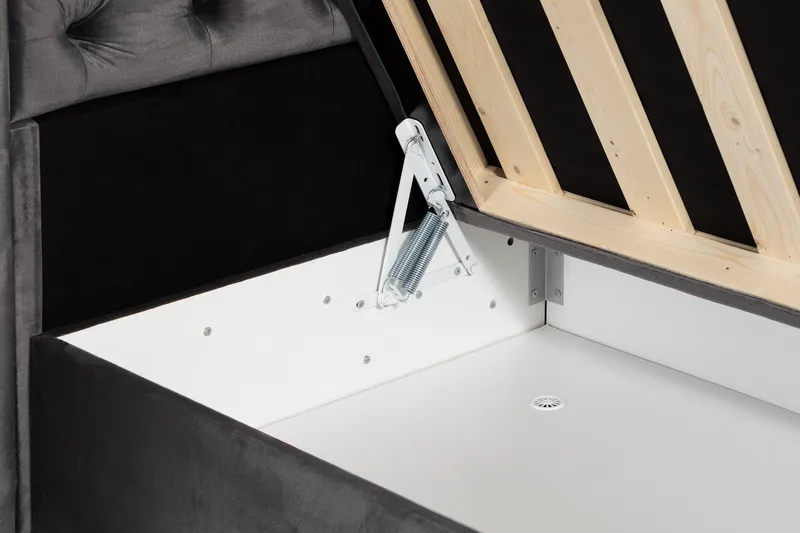 Francisco Komplett Sängpaket med Lyftförvaring LED-belysning 180x200 - Mörkgrå - Möbler - Sovrum - Sängar - Komplett Sängpaket