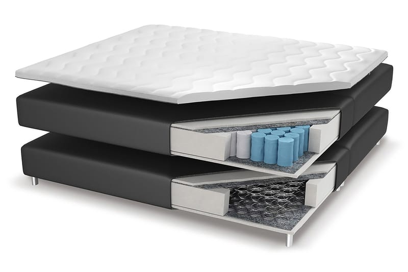 Franco Lyx Sängpaket 160x200LED-belysning - Grå/Sammet - Möbler - Sovrum - Sängar - Sängar med förvaring