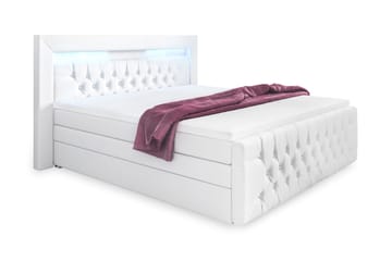 Franco Lyx Sängpaket 180x200LED-belysning - Vit/Konstläder - Möbler - Sovrum - Sängar - Sängar med förvaring