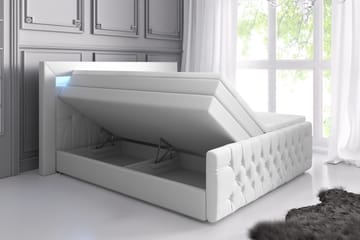Franco Lyx Sängpaket 180x200LED-belysning - Vit/Konstläder - Möbler - Sovrum - Sängar - Sängar med förvaring