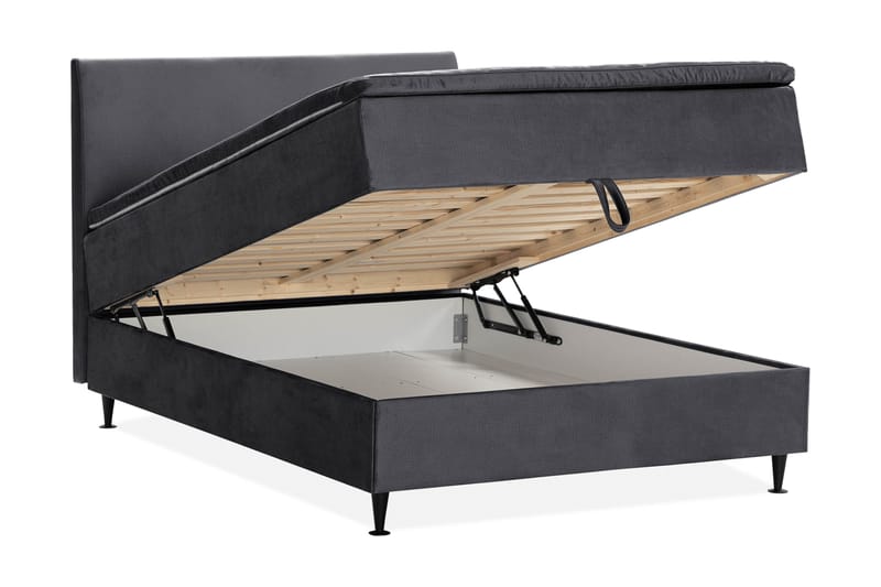JOLLY PLUSS Sängpaket Förvaringssäng 140x200 cm Mörkgrå - Mörkgrå - Komplett Sängpaket - Sängar med förvaring