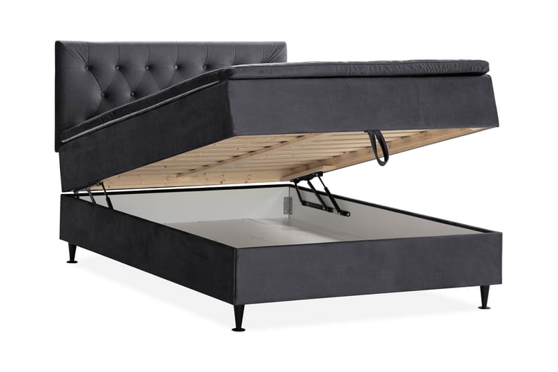 JOLLY PLUSS Sängpaket Förvaringssäng 140x200 cm Mörkgrå - Mörkgrå - Möbler - Sovrum - Sängar - Komplett Sängpaket
