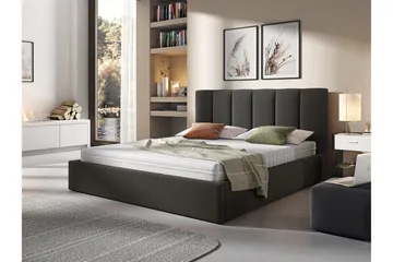 Karrouba Förvaringssäng 180x200 cm LED-belysning - Svart - Möbler - Sovrum - Sängar - Sängar med förvaring