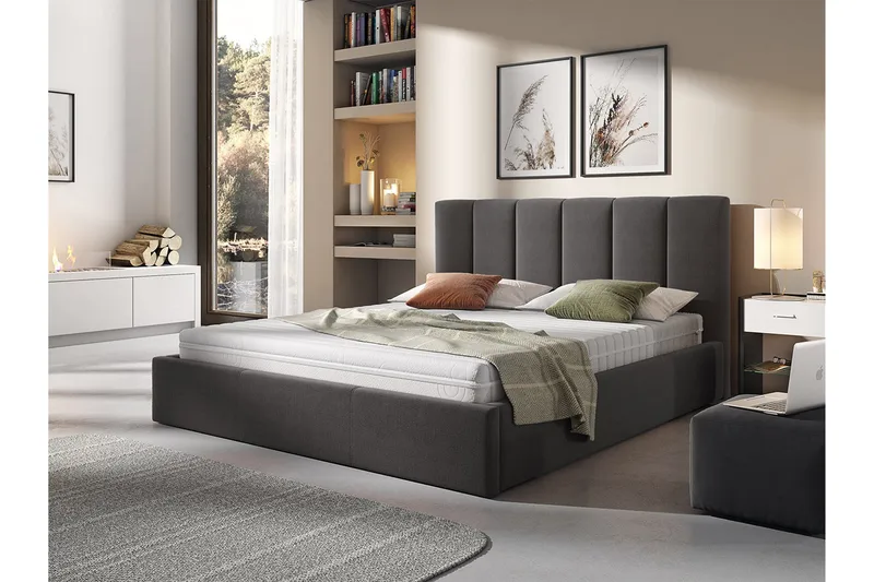 Karrouba Förvaringssäng 180x200 cm - Mörkgrå - Möbler - Sovrum - Sängar - Sängar med förvaring