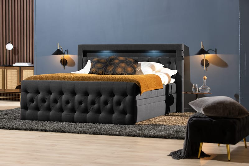 Kontinentalsäng Cloud47 Francisco Sängpaket Black Lådor - Möbler - Sovrum - Sängar - Sängar med förvaring