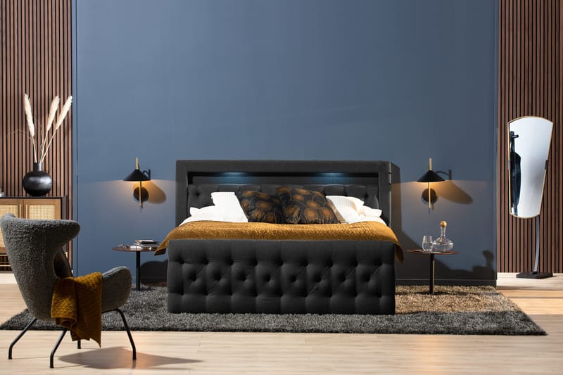 Kontinentalsäng Cloud47 Francisco Sängpaket Black Lådor - Möbler - Sovrum - Sängar - Sängar med förvaring