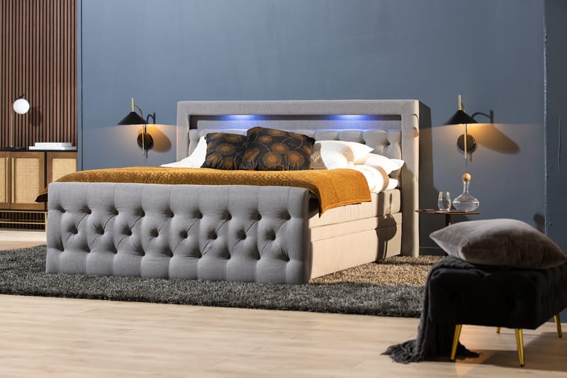 Kontinentalsäng Cloud47 Francisco Sängpaket Grey Lådor - Möbler - Sovrum - Sängar - Sängar med förvaring