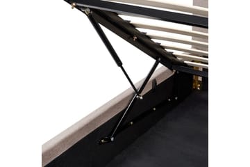 Säng med förvaring Lagord - Taupe, svart, 180x200 cm - Möbler - Sovrum - Sängram & sängstomme