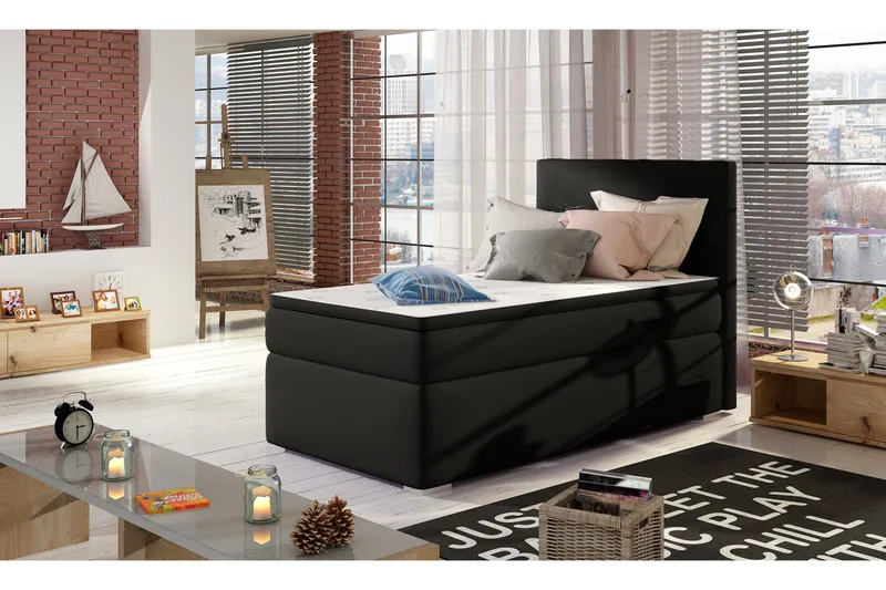 Larrimbe Förvaringssäng 90x200 cm Höger - Svart - Möbler - Sovrum - Sängar - Sängar med förvaring