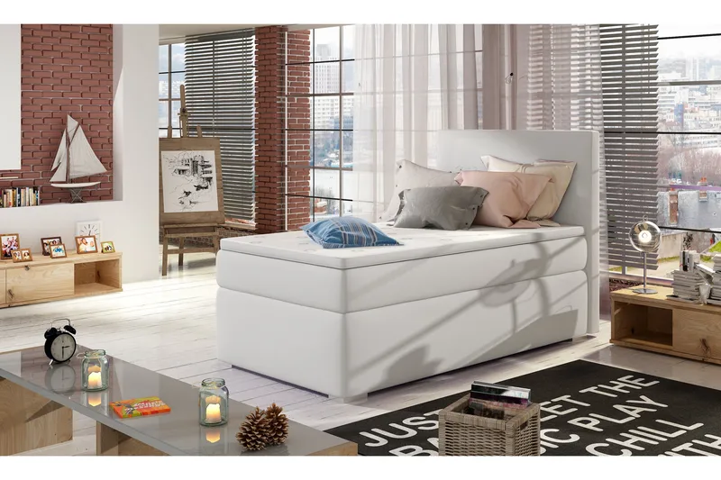 Larrimbe Förvaringssäng 90x200 cm Höger, Vit