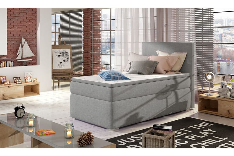 Larrimbe Förvaringssäng 90x200 cm Vänster - Grå - Möbler - Sovrum - Sängar - Sängar med förvaring