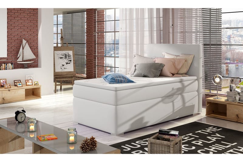 Larrimbe Förvaringssäng 90x200 cm Vänster, Vit