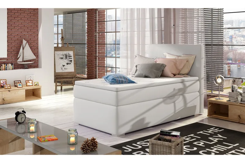 Larrimbe Förvaringssäng 90x200 cm Vänster, Vit