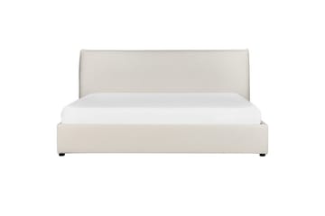 Säng med förvaring Lavaur - Vit/Bouclé, 180x200 cm - Möbler - Sovrum - Sängram & sängstomme
