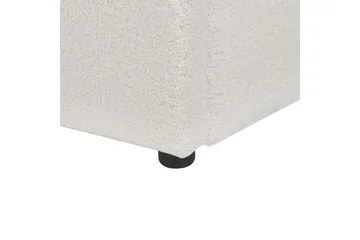 Säng med förvaring Lavaur - Vit/Bouclé, 180x200 cm - Möbler - Sovrum - Sängram & sängstomme