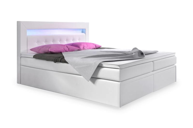 Modena Sängpaket 140x200 medFörvaring LED-belysning - Vit - Möbler - Sovrum - Sängar - Sängar med förvaring