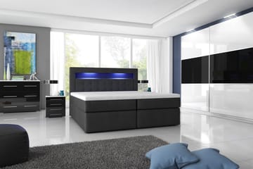 Modena Sängpaket 180x200 medFörvaring LED-belysning - Svart - Möbler - Sovrum - Sängar - Sängar med förvaring