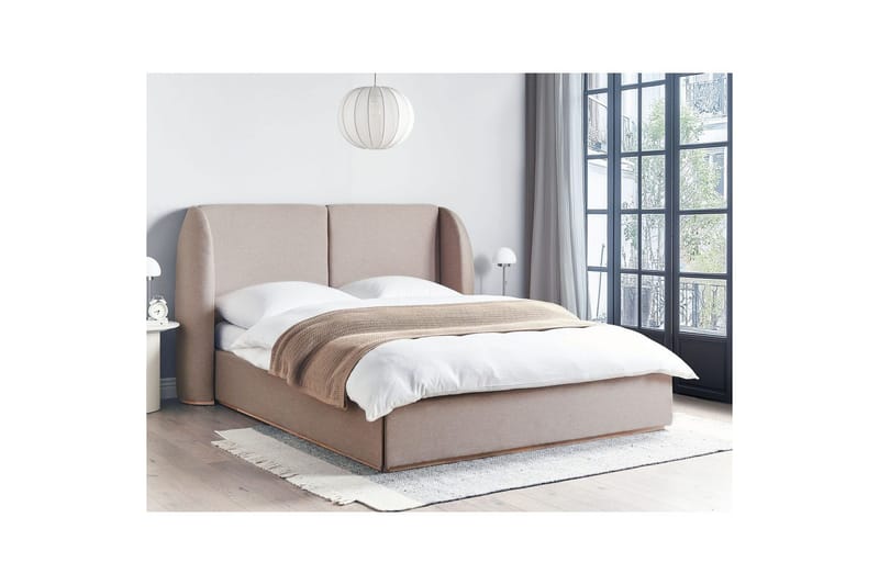 Säng med förvaring Monestier - Beige, 160x200 cm - Möbler - Sovrum - Sängram & sängstomme