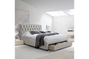 Natalia Sängram med Lådförvaring 160x200 cm - Beige - Möbler - Sovrum - Sängar - Sängar med förvaring