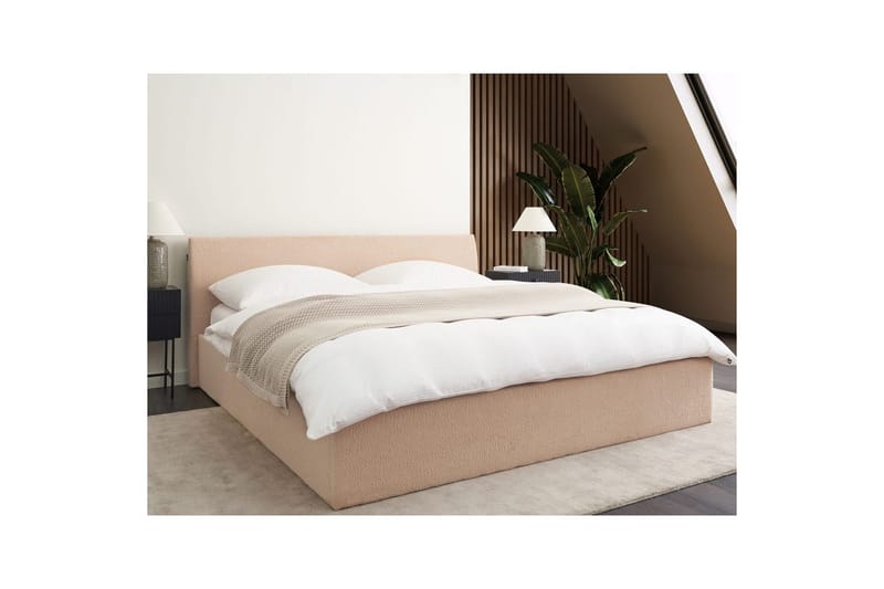 Säng med förvaring Orbey - Beige, 180x200 cm - Möbler - Sovrum - Sängram & sängstomme