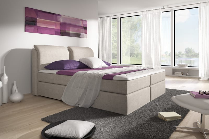 ORLANDO Förvaringssäng 180 Beige - Möbler - Sovrum - Sängar - Sängar med förvaring
