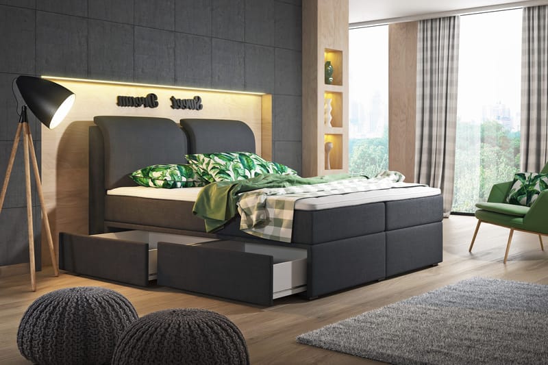 Owen Komplett Förvaringssäng180x200 cm - Svart - Möbler - Sovrum - Sängar - Sängar med förvaring