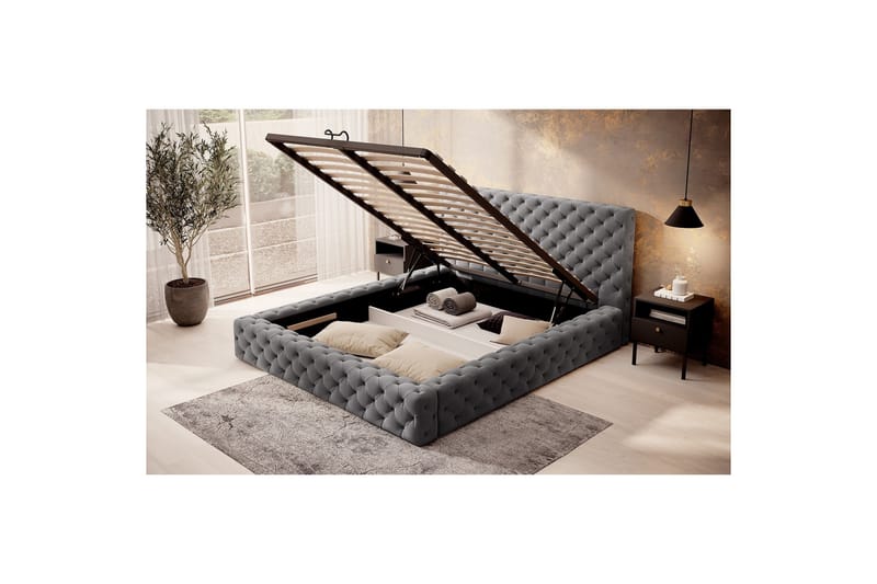 Princce Sängram 160x200 cm - Beige - Möbler - Sovrum - Sängar - Sängar med förvaring
