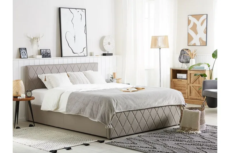 Rochefort Förvaringssäng 140x200 cm - Konstläder/Grå - Möbler - Sovrum - Sängar - Sängar med förvaring