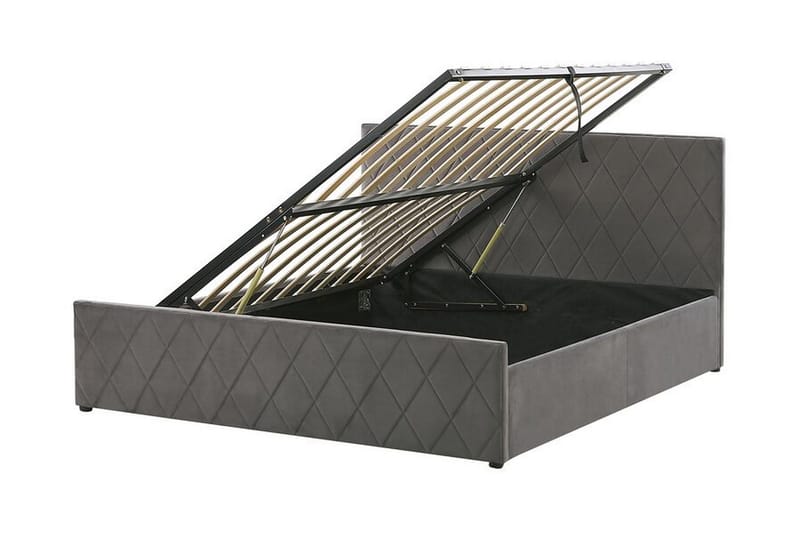 Rochefort Förvaringssäng 140x200 cm - Sammet/Grå - Möbler - Sovrum - Sängar - Sängar med förvaring