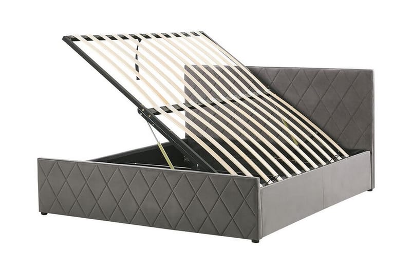 Rochefort Förvaringssäng 140x200 cm - Sammet/Grå - Möbler - Sovrum - Sängar - Sängar med förvaring