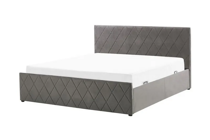 Rochefort Förvaringssäng 180x200 cm - Sammet/Grå - Möbler - Sovrum - Sängar - Sängar med förvaring