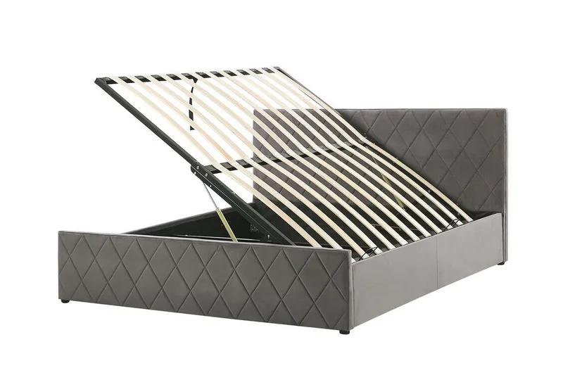Rochefort Förvaringssäng 180x200 cm - Sammet/Grå - Möbler - Sovrum - Sängar - Sängar med förvaring