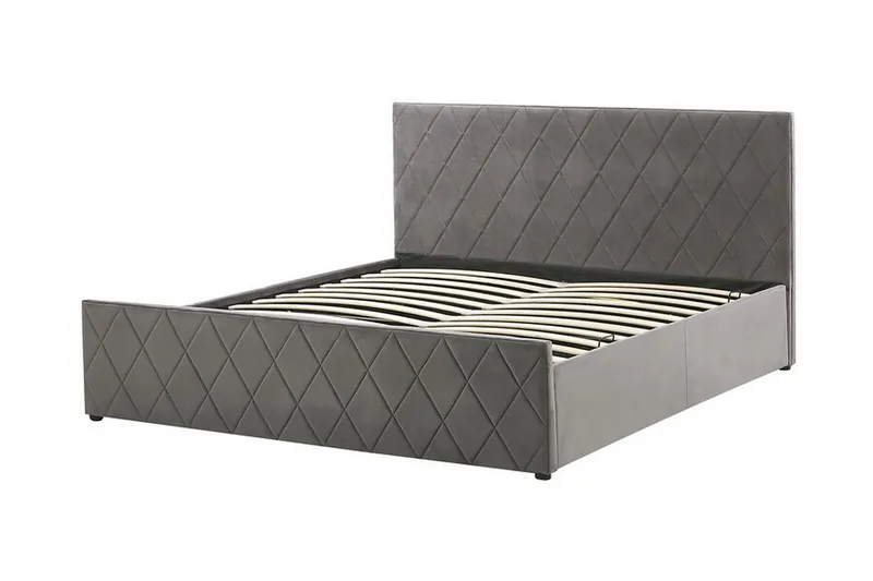 Rochefort Förvaringssäng 180x200 cm - Sammet/Grå - Möbler - Sovrum - Sängar - Sängar med förvaring