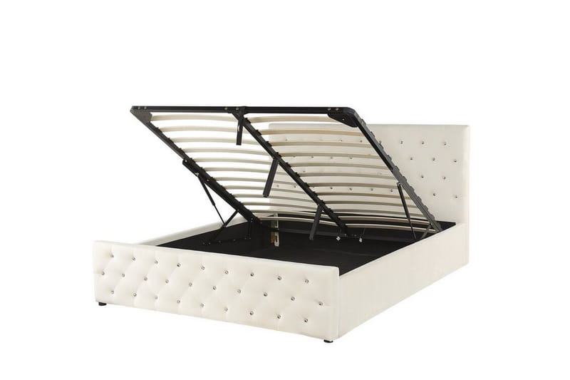 Saleux Förvaringssäng 140x200 cm - Sammet/Beige - Möbler - Sovrum - Sängar - Sängar med förvaring