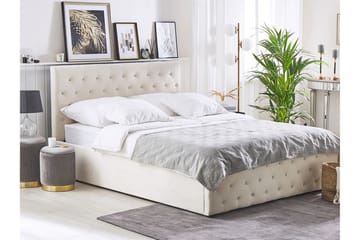 Saleux Förvaringssäng 140x200 cm - Sammet/Beige - Möbler - Sovrum - Sängar - Sängar med förvaring