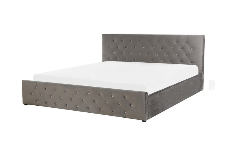 Saleux Förvaringssäng 180x200cm - Sammet/Grå - Möbler - Sovrum - Sängar - Sängar med förvaring