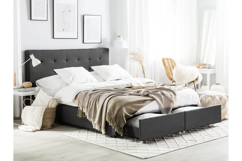 Sandrick Dubbelsäng med Förvaring 160x200 - Grå - Möbler - Sovrum - Sängar - Sängar med förvaring