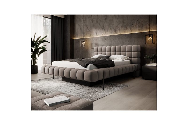 Säng med klädsel Eltap Magentta - 140x200 cm, Amore 20, Brun - Möbler - Sovrum - Sängar - Sängar med förvaring