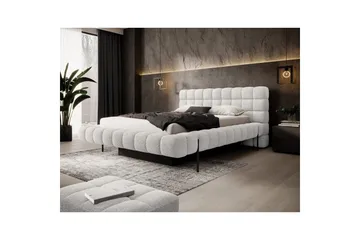 Säng med klädsel Eltap Magentta - 160x200 cm, Royal 01, Vit - Möbler - Sovrum - Sängar - Sängar med förvaring