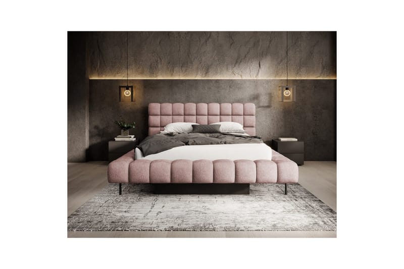 Säng med klädsel Eltap Magentta - 160x200 cm, Touch 24, Rosa - Möbler - Sovrum - Sängar - Sängar med förvaring