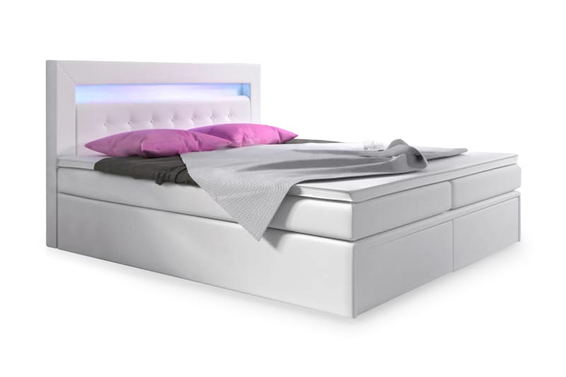 SIENNA Sängpaket 180 med Förvaring Vit - Komplett Sängpaket - Sängar med förvaring