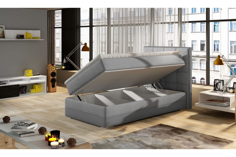 TENESHA Förvaringssäng 90x200 cm Brun/Beige - Möbler - Sovrum - Sängar - Sängar med förvaring