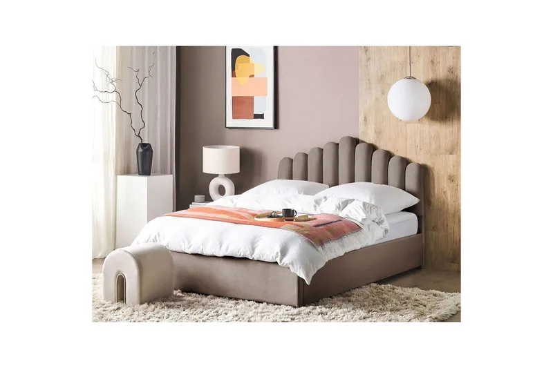Säng med förvaring Vincennes - Taupe, svart, 180x200 cm - Möbler - Sovrum - Sängar - Sängar med förvaring