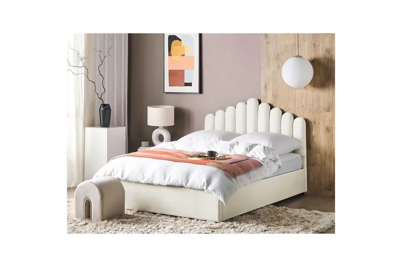 Säng med förvaring Vincennes - Vit, Svart, 160x200 cm - Möbler - Sovrum - Sängram & sängstomme