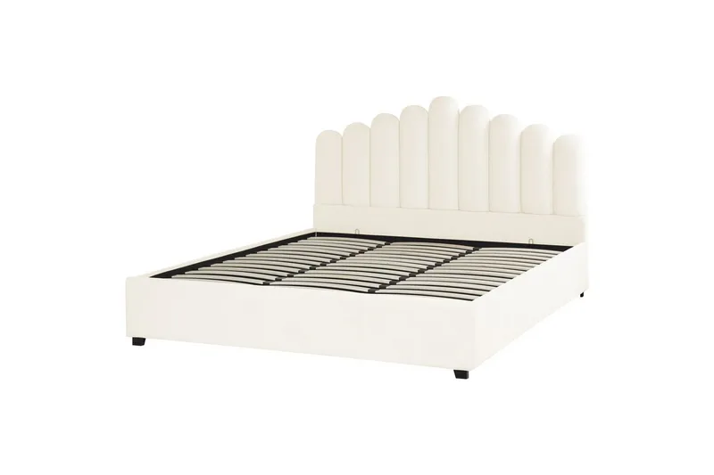 Säng med förvaring Vincennes - Vit, Svart, 180x200 cm - Möbler - Sovrum - Sängar - Sängar med förvaring