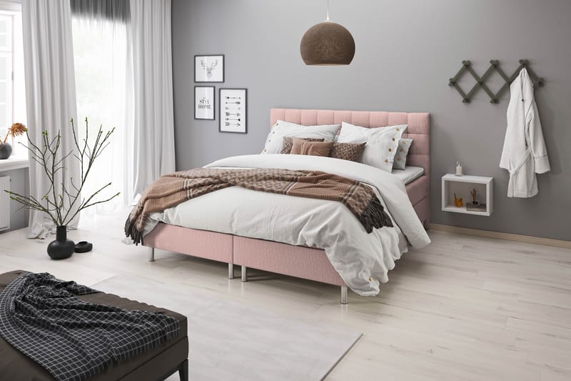 WEYBURN Förvaringssäng - Sängpaket 180 Rosa - Möbler - Sovrum - Sängar - Sängar med förvaring