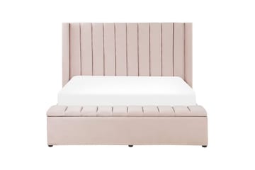 Säng med förvaringsbänk Noyers Rosa, 160x200 cm - Rosa, 160x200 cm - Möbler - Sovrum - Sängar - Dubbelsängar