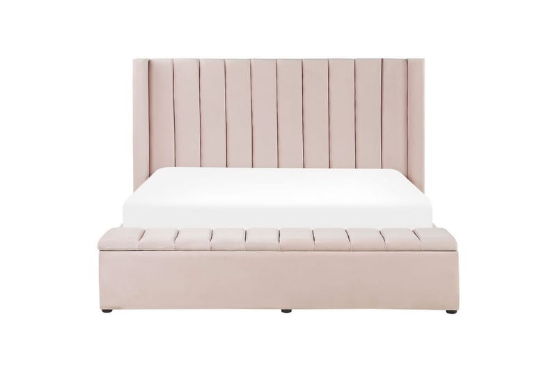 Säng med förvaringsbänk Noyers Rosa, 180x200 cm - Rosa, 180x200 cm - Möbler - Sovrum - Sängar - Dubbelsängar