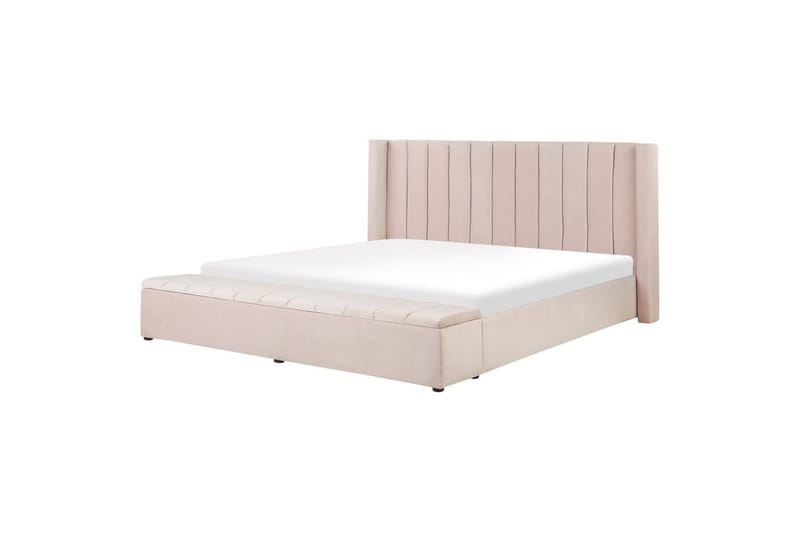 Säng med förvaringsbänk Noyers Rosa, 180x200 cm - Rosa, 180x200 cm - Möbler - Sovrum - Sängar - Dubbelsängar