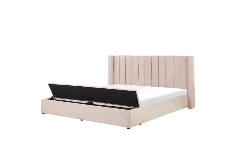 Säng med förvaringsbänk Noyers Rosa, 180x200 cm, Rosa, 180x200 cm